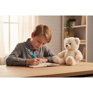 Blue Rhinestone Teddy Bear-Themed Decorative Pen For Kids & Adults  Unique Gift